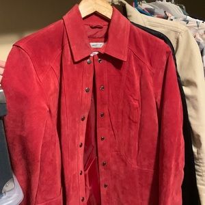 Coldwater Creek Red Leather Jacket